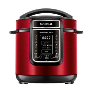 Panela de Pressão Elétrica Digital 6L Mondial Vermelho/Inox 1000W  - PE-60-6L-RI